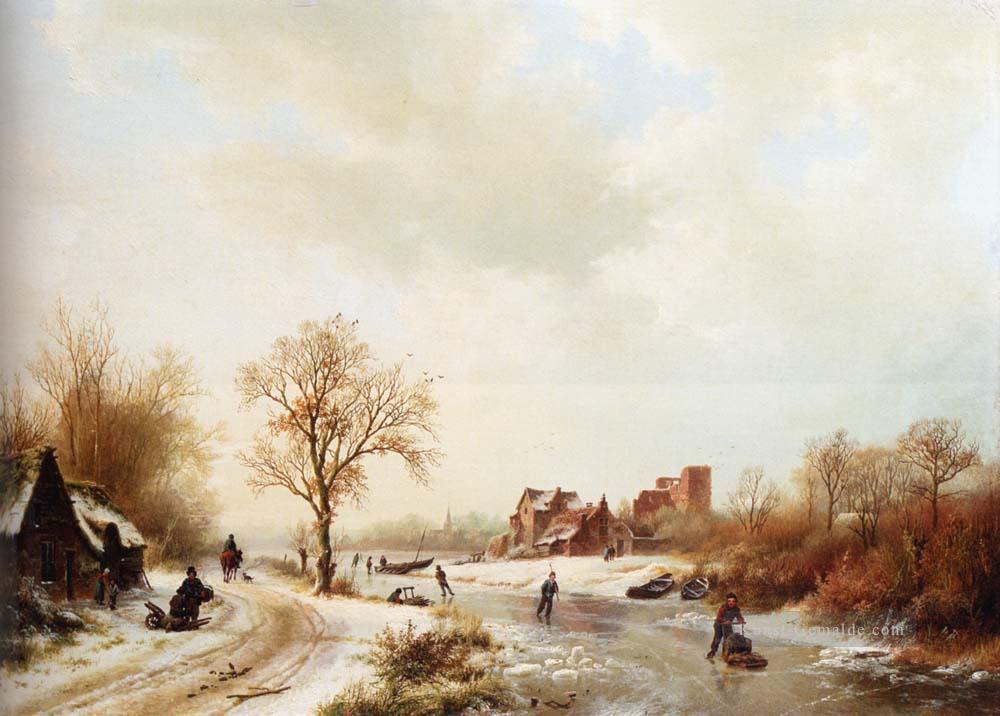 Winter Landschape Niederlande Barend Cornelis Koekkoek Ölgemälde